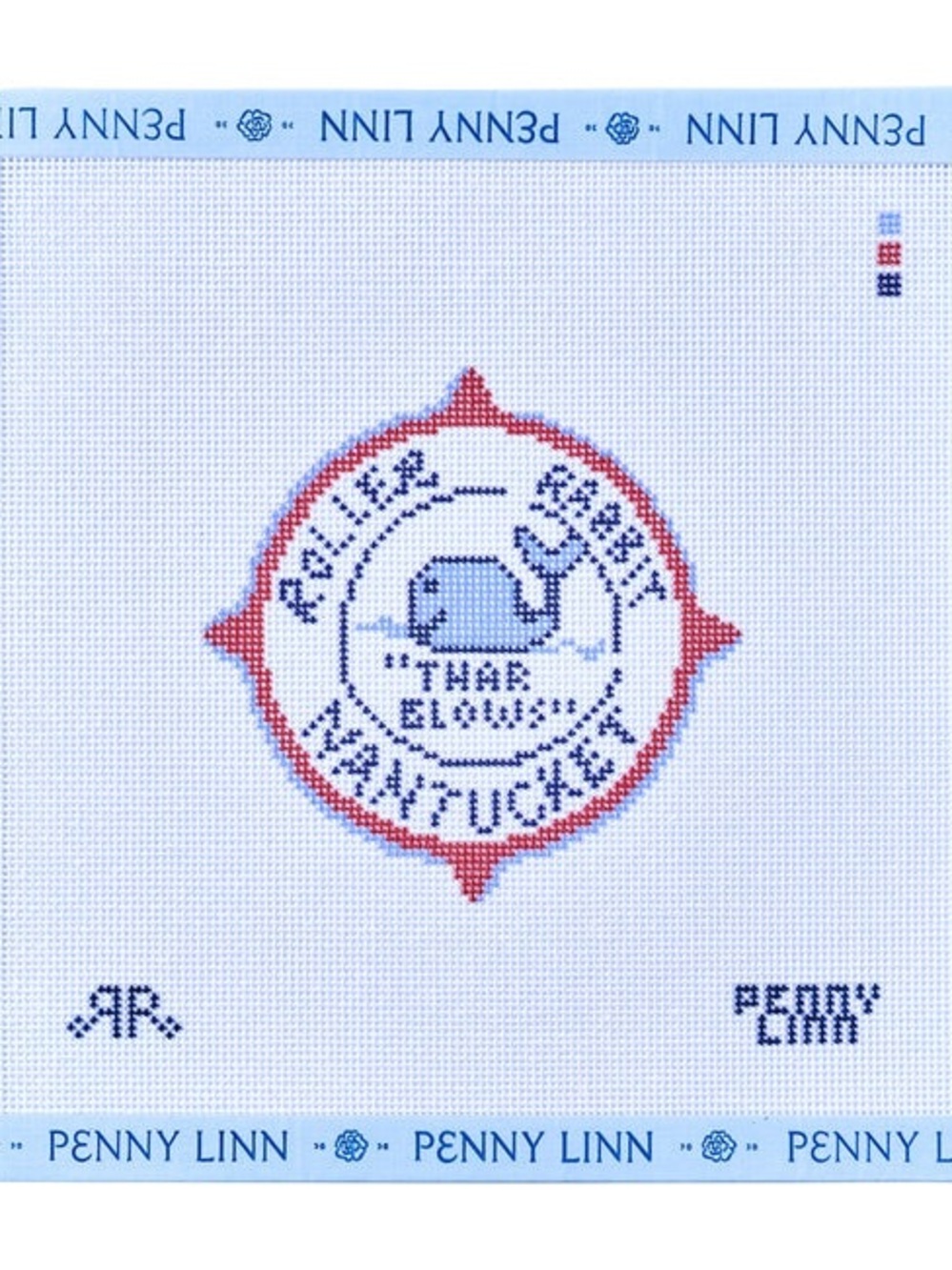 PENNY LINN - ROLLER RABBIT ACK Thar Blows NEEDLEPOINT CANVAS 18 Mesh